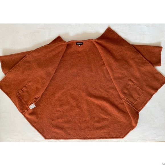 Eskandar Sweater Womens Burnt Orange Wool Cashmere Scottish Boxy Marled - Picture 4 of 12